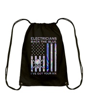 Electricians Back The Blue Drawstring Bag tile