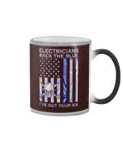 Electricians Back The Blue Color Changing Mug tile