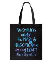 Hairstylist Smiling Under The Mask Hug heart Tote Bag tile