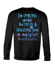 Hairstylist Smiling Under The Mask Hug heart Crewneck Sweatshirt tile