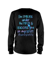 Hairstylist Smiling Under The Mask Hug heart Long Sleeve Tee tile