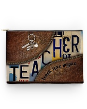 Teacher leather pattern print Accessory Pouch - Large front