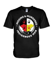 Missing Murdered Idigenous Men V-Neck T-Shirt tile