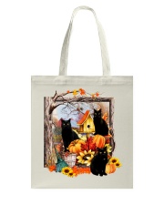 Black Cat Happy Thankgiving Tote Bag tile