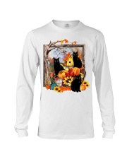 Black Cat Happy Thankgiving Long Sleeve Tee tile