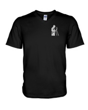 Surveyor Back The Blue 2 Sides V-Neck T-Shirt tile