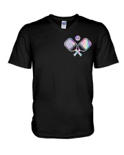 Pickleball Grandmas The Blue 2 Sides V-Neck T-Shirt tile