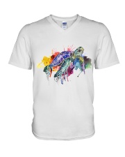 Turtle Watercolor V-Neck T-Shirt tile
