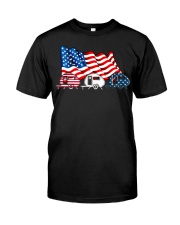 Camping American Flag Classic T-Shirt front