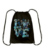 Blue Turtle Love Drawstring Bag tile