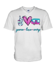 Peace Love Camping Classic T-Shirt V-Neck T-Shirt tile