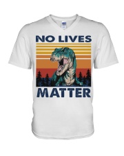 dinosaur no lives matter V-Neck T-Shirt tile
