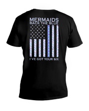 Mermaids Back The Blue 2 Sides V-Neck T-Shirt tile