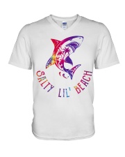Shark Salty Lil' Beach V-Neck T-Shirt tile