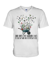 and into the garden i go to soothe my sole V-Neck T-Shirt tile