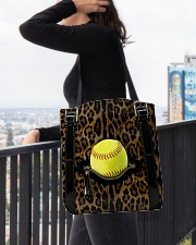 Softball - Leopard - Zip Pocket All-over Tote aos-all-over-tote-lifestyle-front-05