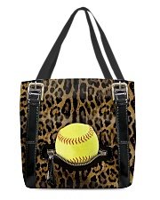 Softball - Leopard - Zip Pocket All-over Tote back