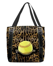Softball - Leopard - Zip Pocket All-over Tote front