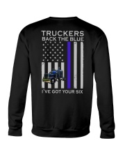Custom Truckers Back The Blue Back 2 Sides Crewneck Sweatshirt tile