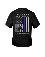 Custom Truckers Back The Blue Back 2 Sides Youth T-Shirt tile