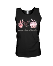 Peace Love Teacher Unisex Tank tile