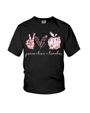 Peace Love Teacher Youth T-Shirt tile