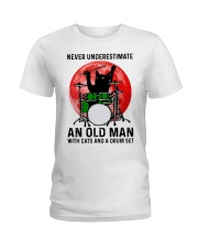 Black Cat Red Moon Ladies T-Shirt tile