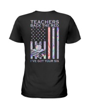 Teachers Back The Red 2 Sides Ladies T-Shirt back