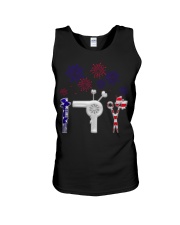 Hairdresser American Independence Day Unisex Tank tile