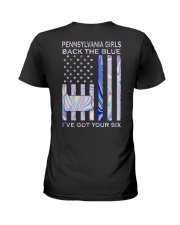 Pennsylvania Girls Back The Blue Ladies T-Shirt back