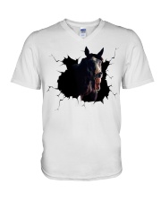 Custom Horse Laughing V-Neck T-Shirt tile