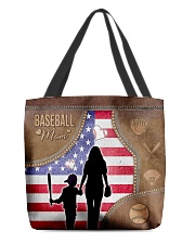 Baseball Mom Leather Effect Printing Canvas Tote A All-over Tote front