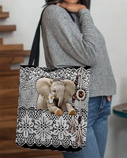 Elephant Amigurumi Leather All-over Tote aos-all-over-tote-lifestyle-front-09