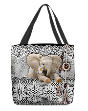 Elephant Amigurumi Leather All-over Tote front