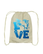 Dolphin Blue Rain 2 Sides Drawstring Bag tile
