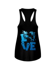 Dolphin Blue Rain 2 Sides Ladies Flowy Tank tile
