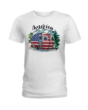 Camping America Flag Ladies T-Shirt tile