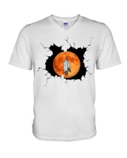 Native Feather and Moon V-Neck T-Shirt tile