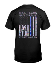 Nail Techs Back The Blue 2 Side Classic T-Shirt tile