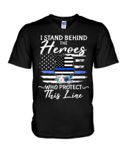 Police I Stand V-Neck T-Shirt tile