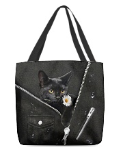 Black Cat Black Leather All-over Tote back