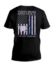 Tooth Boss Backs The Blue V-Neck T-Shirt tile