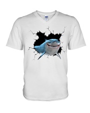 Shark Crack V-Neck T-Shirt tile