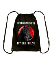 Horse Hello Darkness My Old Friend Drawstring Bag tile