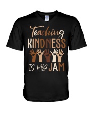 Teaching Kindness Is My Jam Similar scale V-Neck T-Shirt tile