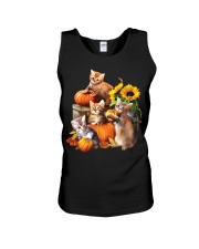 Cat Sunflower Pumpkin Unisex Tank tile