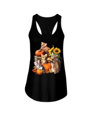 Cat Sunflower Pumpkin Ladies Flowy Tank tile