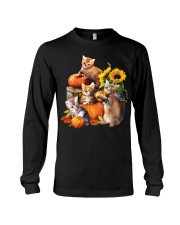 Cat Sunflower Pumpkin Long Sleeve Tee tile