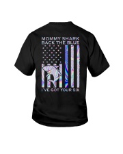 Mommy Shark Back The Blue 2 Sides Youth T-Shirt tile