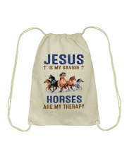 Jesus Is My Savior Horses Drawstring Bag tile